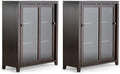 SIMPLIHOME Cosmopolitan 36" Storage Cabinet in Mahogany Brown by SimpliHome
