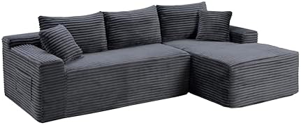 95" L-Shaped Cloud Sectional Couch, Right Facing Modular Compressed Boneless - Image 5