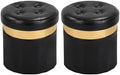 xuperbonus Small Ottoman with Storage, Folding Round Ottoman with Gold Trim by XUPERBONUS