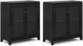 SIMPLIHOME Cosmopolitan 30" Wide Storage Cabinet in Black by SimpliHome