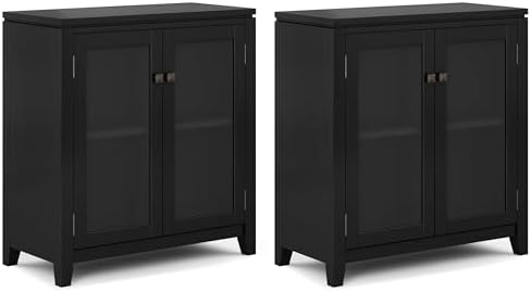 SIMPLIHOME Cosmopolitan 30" Wide Storage Cabinet in Black by SimpliHome