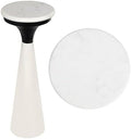 JONATHAN Y Oliver 8" Round Marble Pedestal Drink Table by JONATHANY