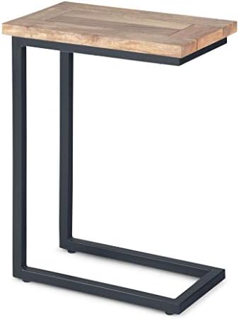 SIMPLIHOME Skyler 18" Wide Solid Wood Round C Side Table in Natural by SimpliHome