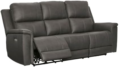 Signature Design by Ashley Burnley Leather Power Reclining Sofa by Unknown