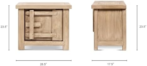 Jennifer Taylor Home Rowan 28.5" Solid Reclaimed Pine Left Side Table, Natural - Image 3