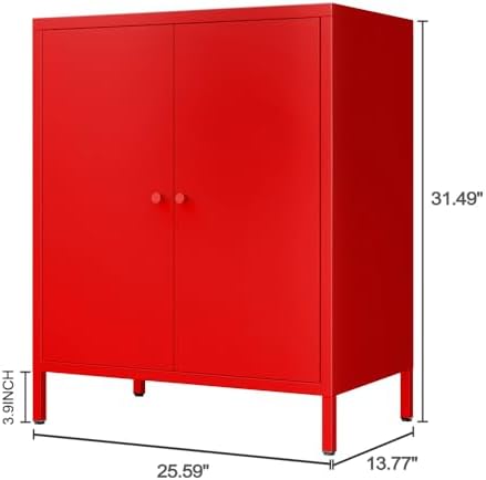 Small 2 Door Metal Storage Side Buffet Cabinet - Image 3