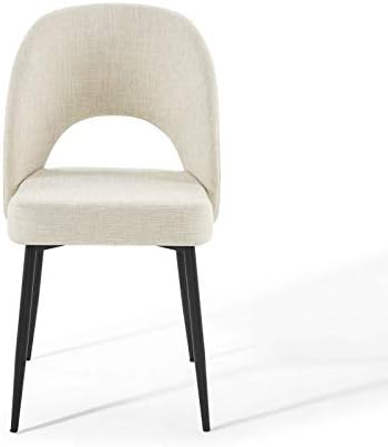 Modway Rouse Upholstered Fabric Side Black Beige - Image 7