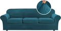 H.VERSAILTEX Velvet 4 Piece High Stretch Sofa Slipcover Cover Furniture by HVERSAILTEX