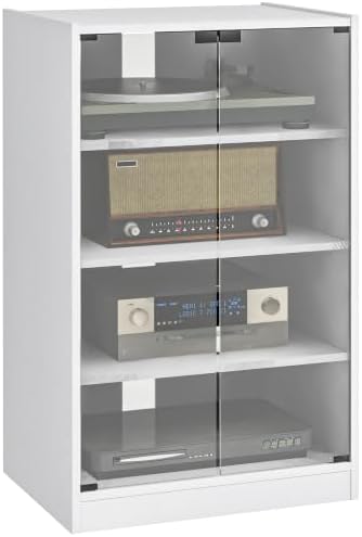 HOMCOM Media Cabinet 4-Tier Stereo Cabinet by HOMCOM
