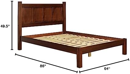 Grain Wood Furniture Shaker Solid Wood Panel Platform Bed, Queen Size - Image 2