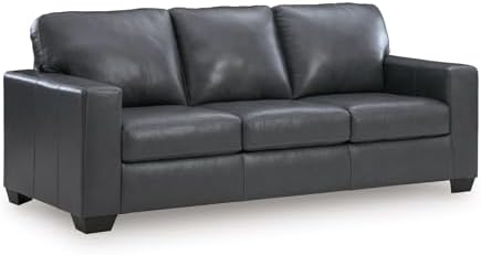 Signature Design by Ashley Blue Leather Match Sofa, No Assembly Required by Unknown