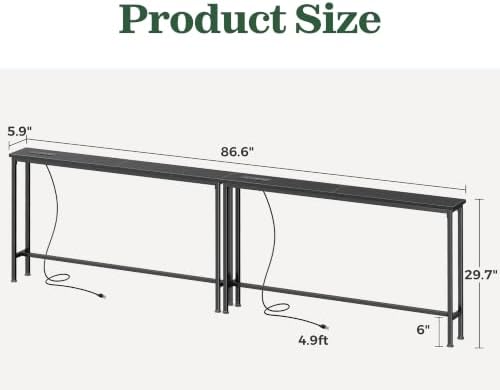 SUPERJARE 86.6 inch Narrow Console Table - Image 3