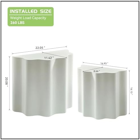 JUSTONE Set of 2 Round Coffee Tables, Modern Minimalist Accent End Tables - Image 2