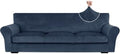 XINEAGE 4-Piece Velvet Oversize Sofa Cover, Couch Covers by XINEAGE