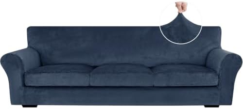 XINEAGE 4-Piece Velvet Oversize Sofa Cover, Couch Covers by XINEAGE
