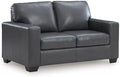 Signature Design by Ashley Blue Small Leather Loveseat by Unknown