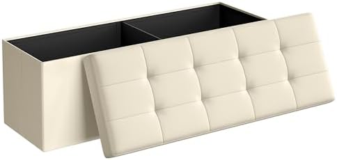 SONGMICS 43.3 Inches Folding Storage Ottoman Bench, Load 660 lb by SONGMICSbySONGMICSHOME