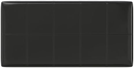 SIMPLIHOME Dover 36" Wide Vegan Leather Storage Ottoman in Midnight Black - Image 6