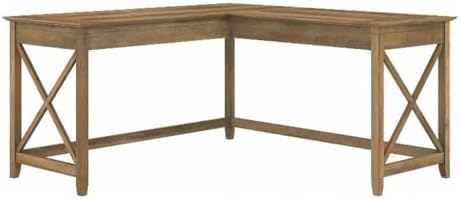 Pemberly Row 60W L Shaped Desk, Reclaimed Pine Finish, Engineered Wood by PEMBERLYROW