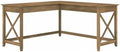 Pemberly Row 60W L Shaped Desk, Reclaimed Pine Finish, Engineered Wood by PEMBERLYROW
