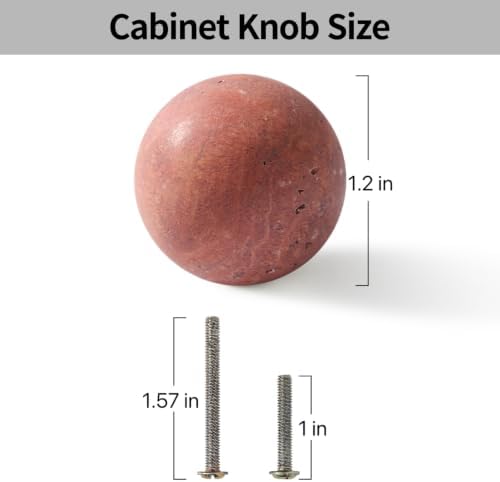 Natural Marble Round Cabinet Knobs, 1.2" Diameter - Image 2