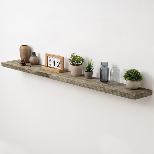 Acovy 55" Unfinished Solid Reclaimed Wood Floating Shelves, Rustic Heavy-Duty by Acovy