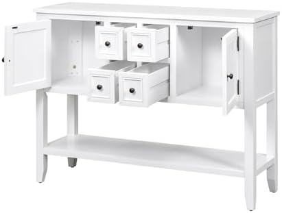 LKTART 44.5" Solid Wood Sideboard Buffet Cabinet, Entryway Console Table - Image 5