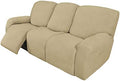 Easy-Going 8 Pieces Recliner Couch Stretch Sofa Slipcover Beige by Easy-Going