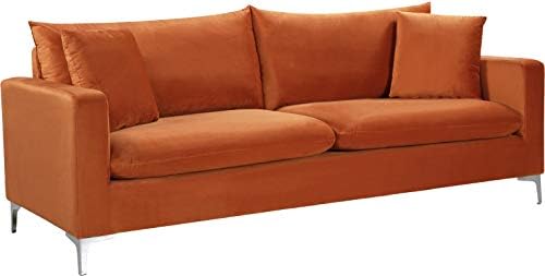 Meridian Furniture 633Cognac-S Naomi Collection Modern | Contemporary Velvet - Image 4
