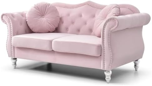 HomeStock Velvet Loveseat, Dark Gray - Image 3