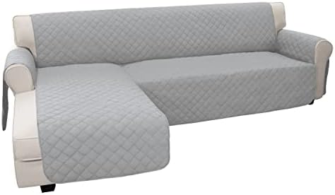 Easy-Going Reversible L-Shape Sectional Couch Cover, Light Gray by Easy-Going
