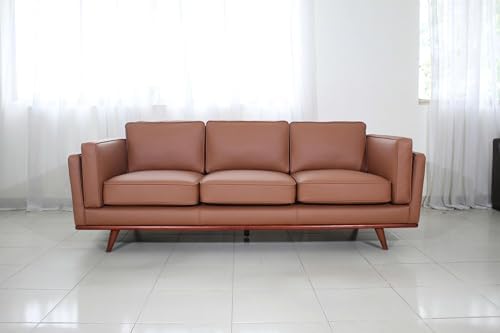 Mega Solutions Savoy Full All Around Front and Back Italian Leather Sofa 89" by Mega+Solutions