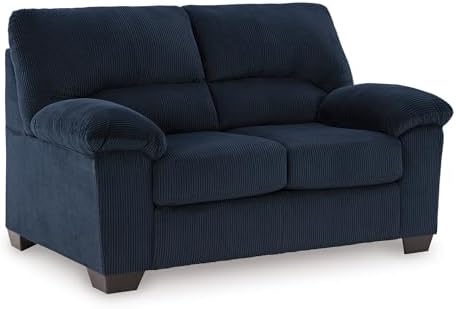 Signature Design by Ashley Loveseat Sofa, 63 in Navy Blue by Unknown