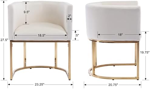 HNY Mid Century Modern Upholstered Barrel Dining Chairs - Image 2