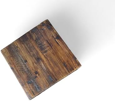 Rustic Reclaimed Wood Dining Table Top, Dark Brown Matte Finish, by Heirloum
