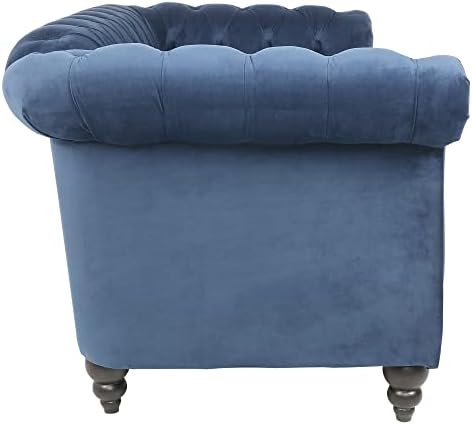 LEVNARY Velvet Sofa, Chesterfield Tufted Upholstered 2 Seater Couch, Modern - Image 4