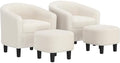 Yaheetech Accent Chairs with Ottoman Set of 2, Boucle Fabric by Yaheetech