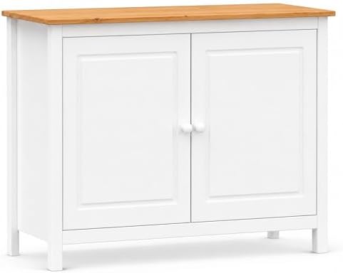 From the Tree Furniture 44" Wide White & Pine Top Solid Pine Shaker Sideboard - Image 4
