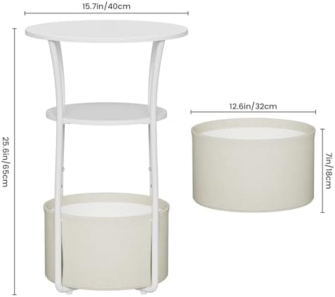 Small Round Side Table, Modern Nightstand - Image 2
