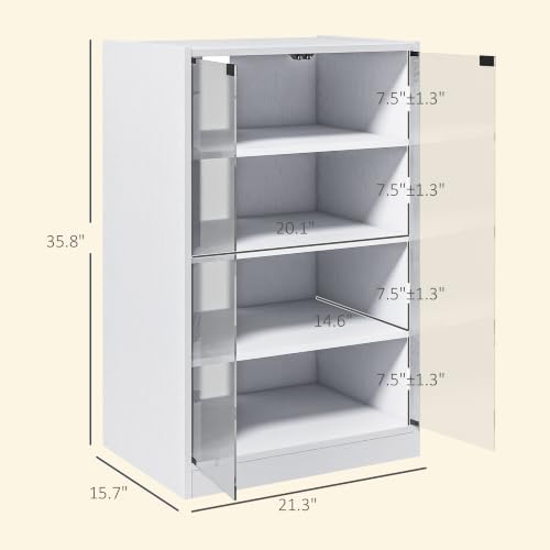 HOMCOM Media Cabinet 4-Tier Stereo Cabinet - Image 3