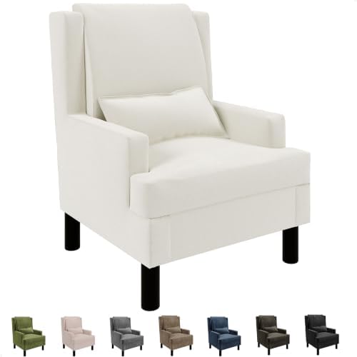 Garvee Wingback Accent Chair, Mid-Century Modern Chenille Reading Chair by Garvee