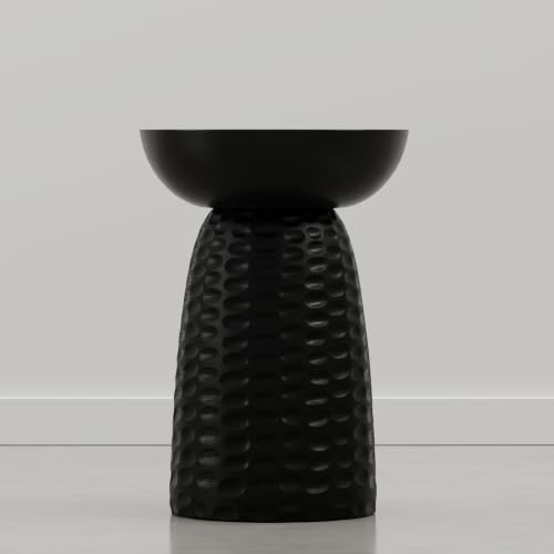 SIMPLIHOME Boyd 13" Wide Solid Mango Wood Round Table in Raven Black - Image 5