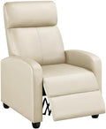 Topeakmart PU Leather Recliner Chair Home Theater Seating Beige by Topeakmart