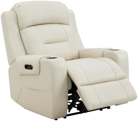 Watson & Whitely Genuine Leather Lay Flat Power Recliner Chair by WatsonWhitely