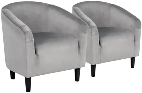 Yaheetech Compact Velvet Accent Chairs Set of 2 by Yaheetech