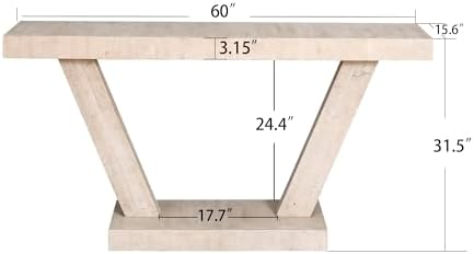 60" Wood Console Table for Entryway Bench - Image 2