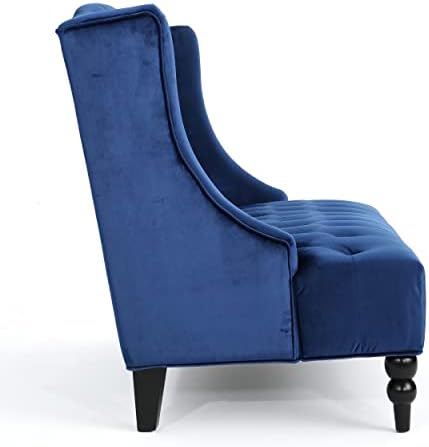 Modern Tufted Velvet Wingback Loveseat, Tufted Velvet 2 Seat Couch Sofas - Image 6