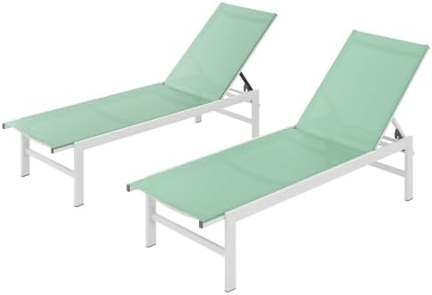 Vexwalx Pool Lounge Chairs Set of 2, Aluminum Lounge Chair Outdoor by Vexwalx