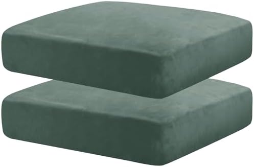 MAXIJIN Velvet Stretch Cushion Covers Couch Cushion Slipcovers Loveseat Sofa by MAXIJIN