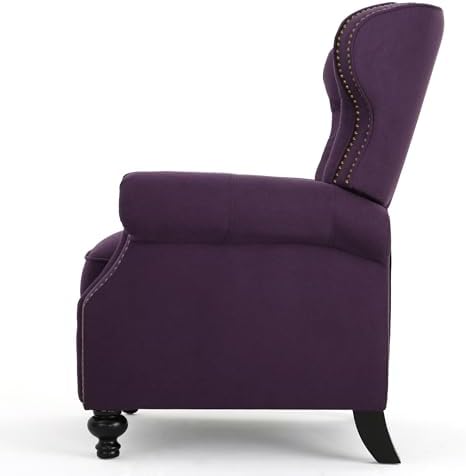 Christopher Knight Home Momo Wingback Recliner Chair, Upholstered Manual Push - Image 7